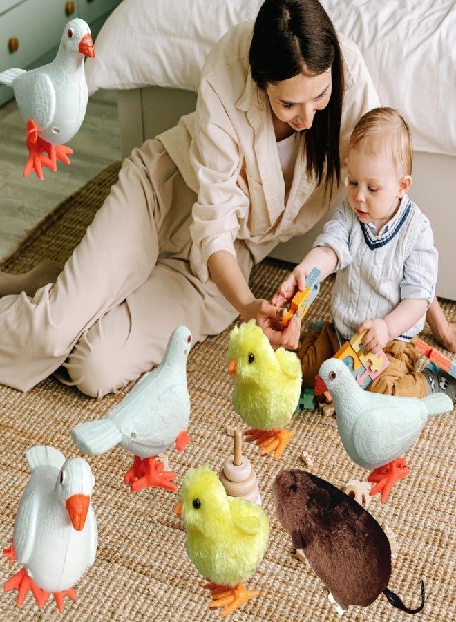 Munmoll Cute Clockwork Mouse Wind Up Toys for Kids Moving Rat Chicken Pigeon for Cat Dog 3 Pcs Key Operated Twirling Tail for Children Adults Party Favors Fake Pet Outdoor Kitten Playing Rat for Dogs - Image 4